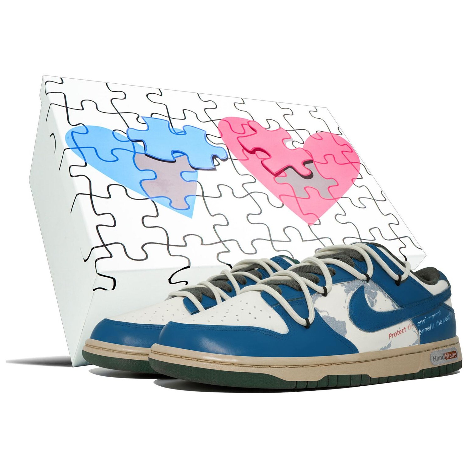 

Кроссовки Nike Dunk Skateboarding Shoes Unisex Low-top White/blue, синий