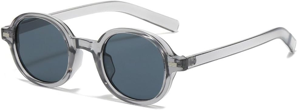 

Круглые солнцезащитные очки для женщин, модные, с прозрачными линзами с градиентом, защита от УФ-излучения UV400; мужские солнцезащитные очки в стиле ретро-панк с заклепками SKFGNX, Grey Grey