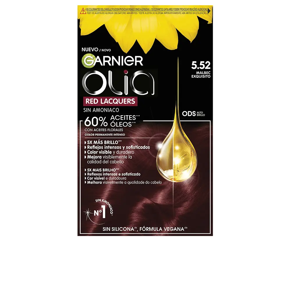 

Краска для волос Olia red lacquers coloración permanente Garnier, 3 шт.