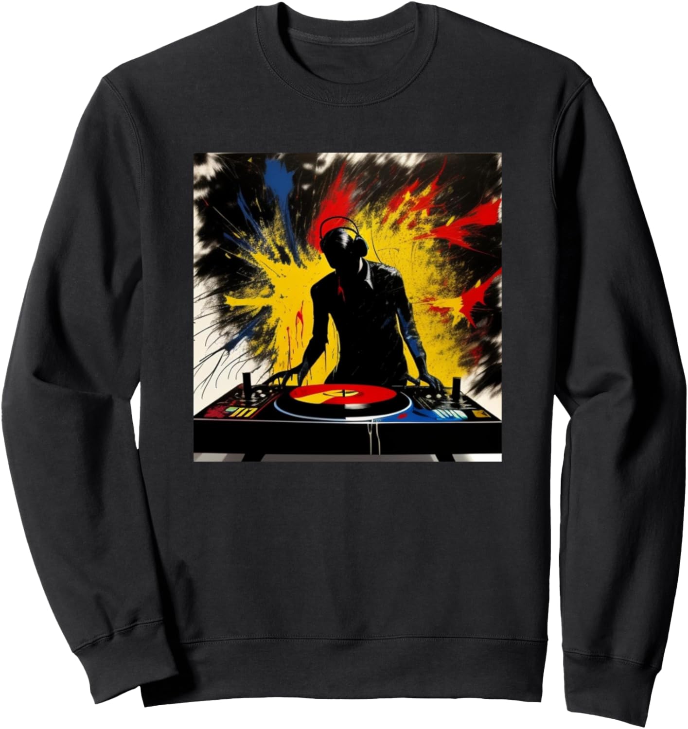 

Силуэт диджея, диджей, красочный проигрыватель, музыка, музыкант, толстовка Dj - Turntable Discjockey Men Women Kids Boys Gift, черный
