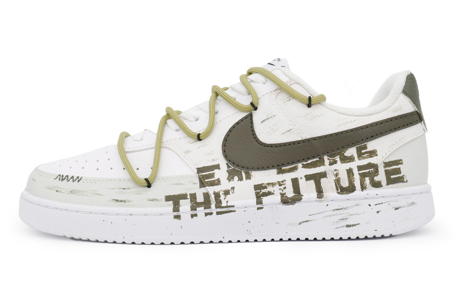

Кроссовки Nike Court Vision 1 Skateboarding Shoes Men Low-top White/green, цвет Luxurious letters
