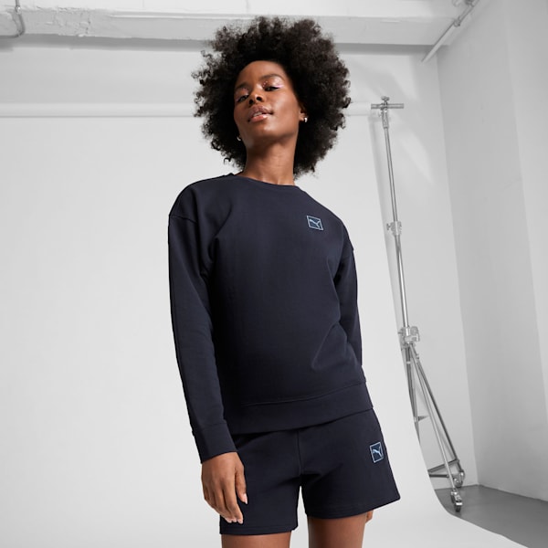 

Женская комфортная толстовка Crew Puma Elevated Essentials, синий