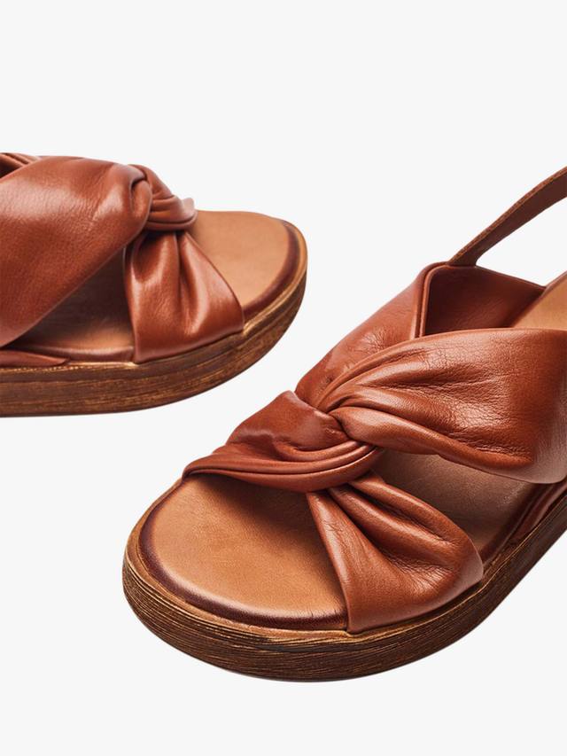 Kalmia кожаные сандалии на платформе с переплетением Moda in Pelle, Tan — фото 4