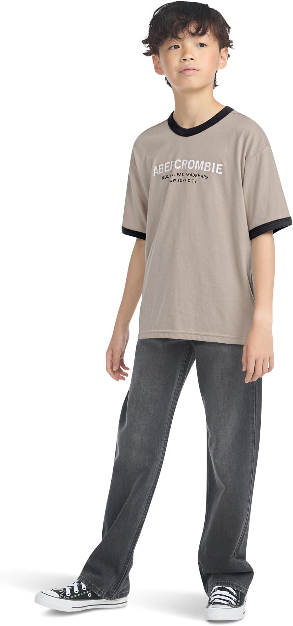 Футболка abercrombie kids Abercrombie Ringer Tee, цвет Simply Taupe — фото 3