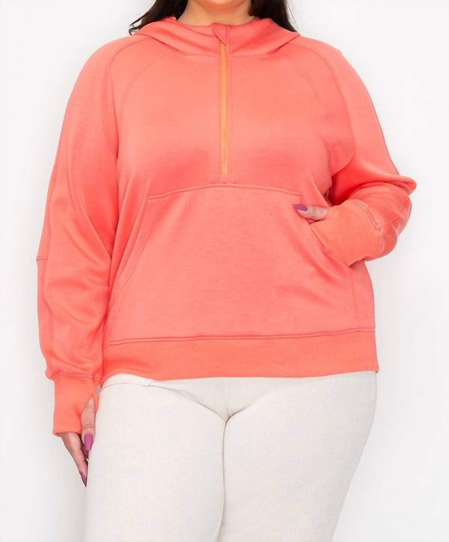 

Толстовка с капюшоном Scuba Quarter Zip в цвете Light Coral Yelete