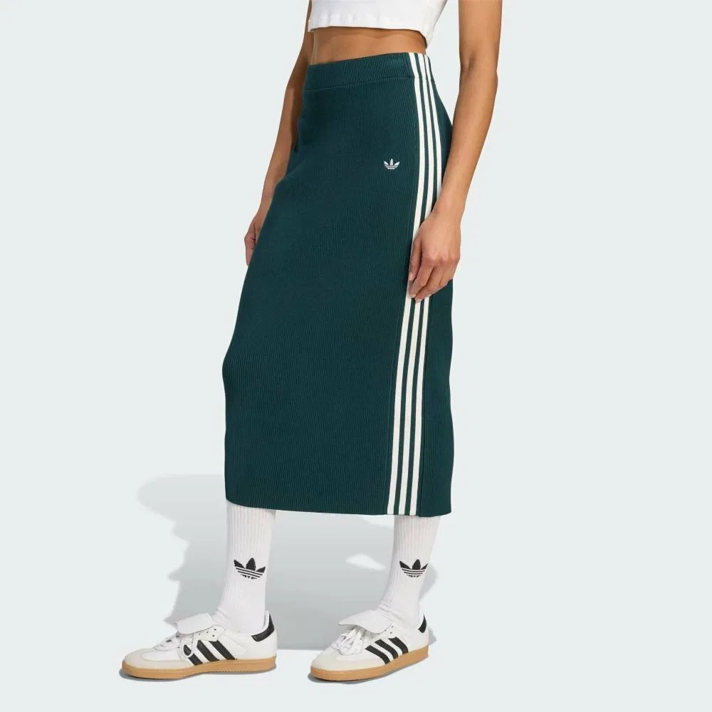 Вязаная юбка Adicolor с тремя полосками Adidas, blue