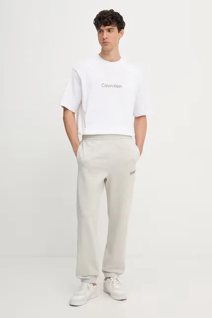 Спортивные штаны из хлопка Calvin Klein, серый — фото 2