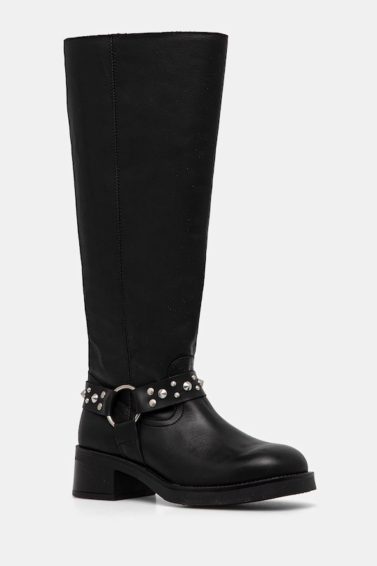 Женские сапоги Steve Madden Brenna кожаные в байкерском стиле, черный