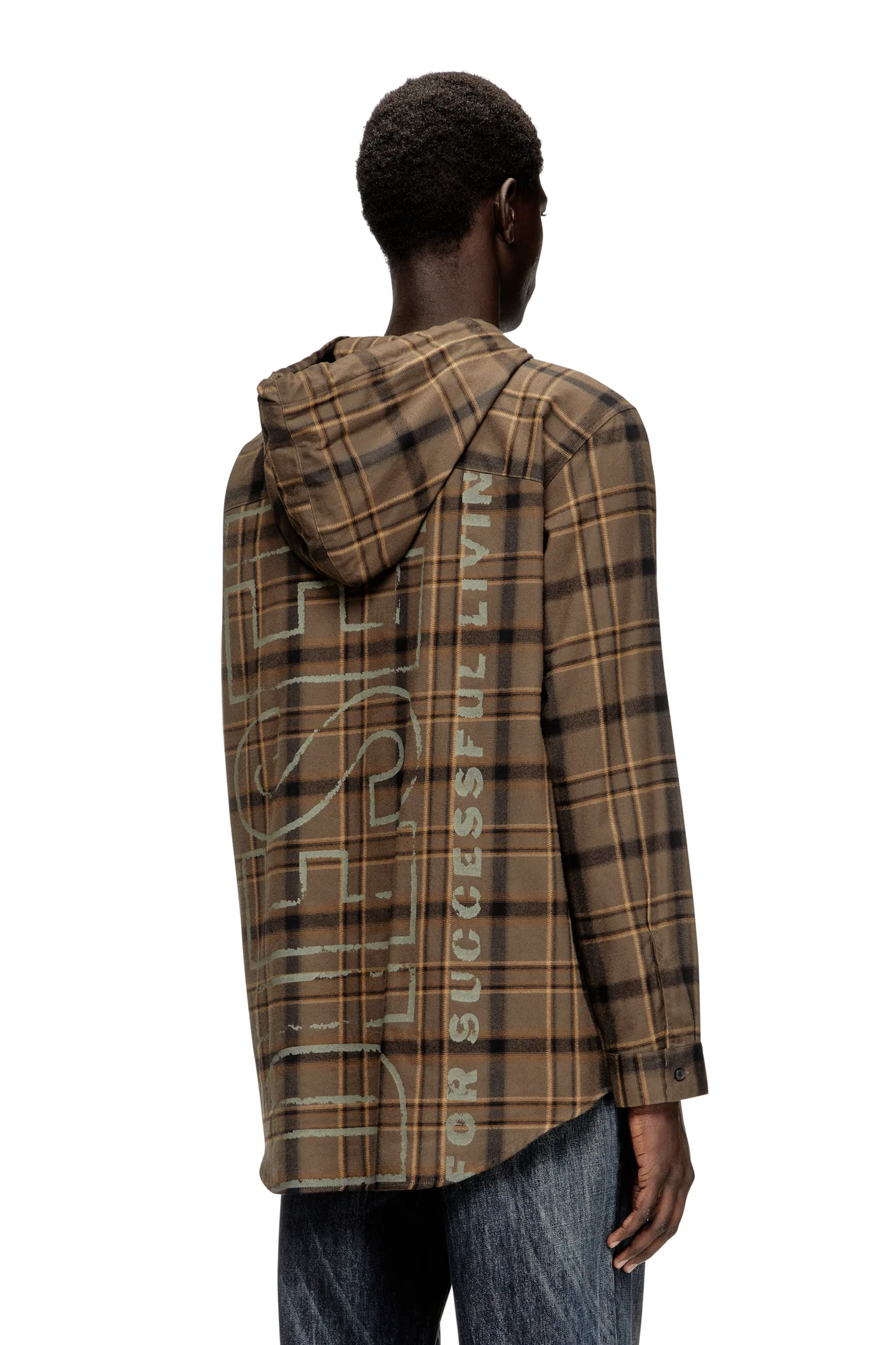 Мужская толстовка с капюшоном, размеры S-IX Diesel, Khaki Brown — фото 3