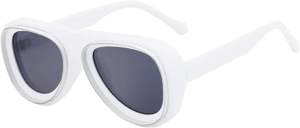 

Винтажные солнцезащитные очки для женщин и мужчин, мужские солнцезащитные очки в панк-стиле, роскошные дизайнерские очки, популярные очки в крупной оправе SZVVBKK, White Black