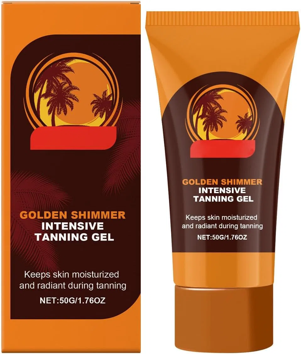 Интенсивный автозагар гель Carotene Gold с шиммером и лопаткой, 50 г Generic