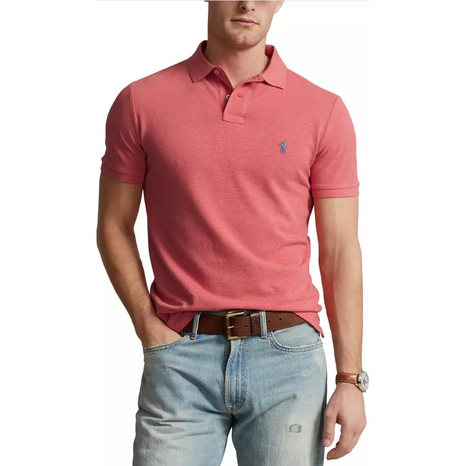 Поло Ralph Lauren с вышивкой Polo Pony, розовый — фото 4