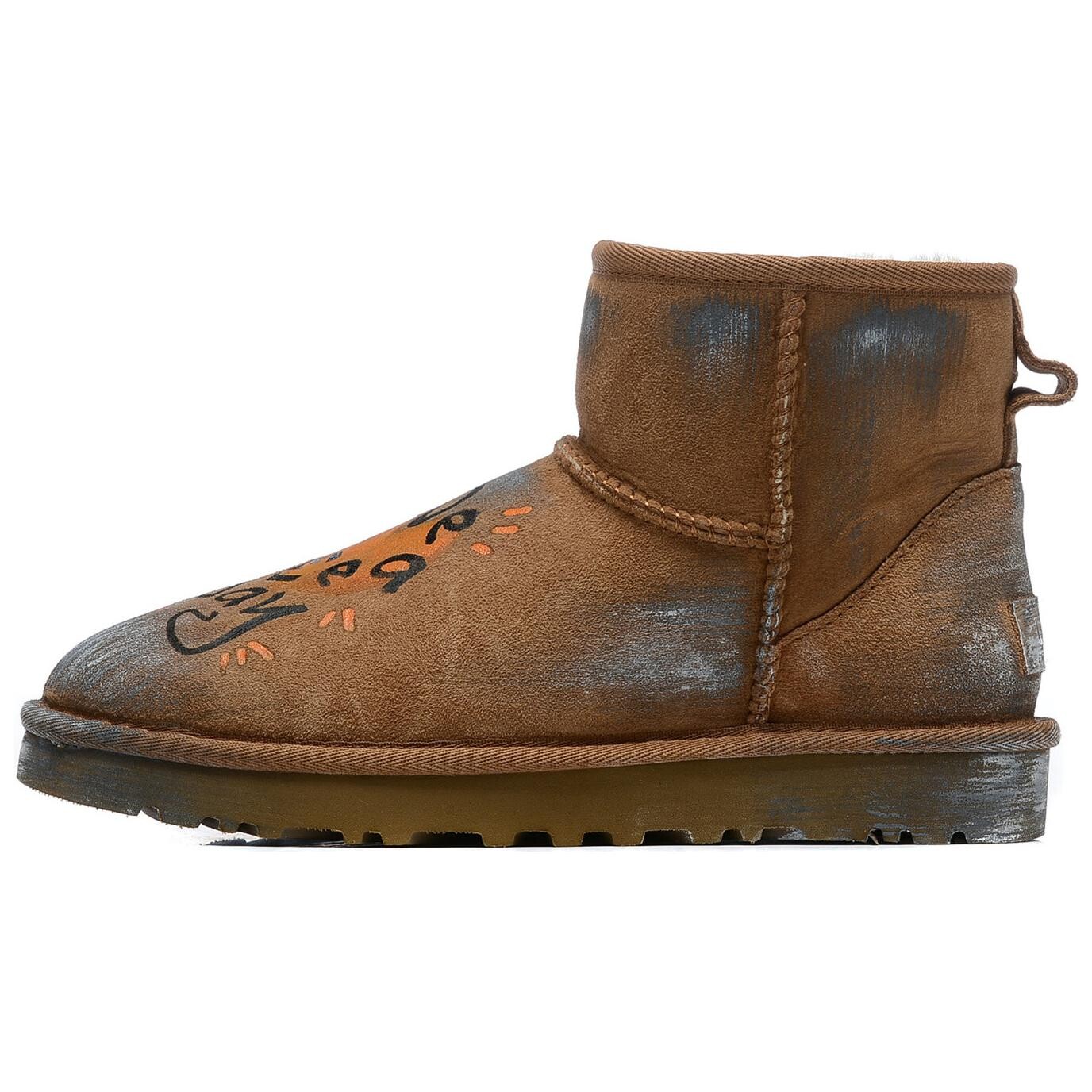 

Зимние ботинки женские каштановые Ugg