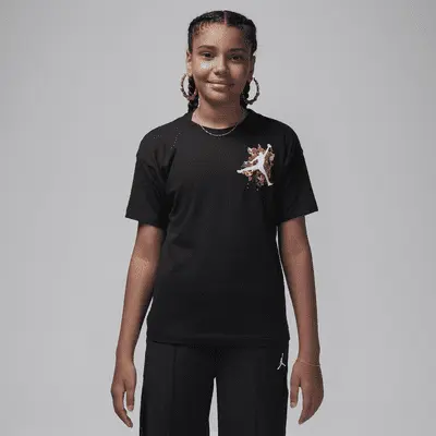 

Футболка Jordan Big Kids' Floral Jumpman T-Shirt, черный