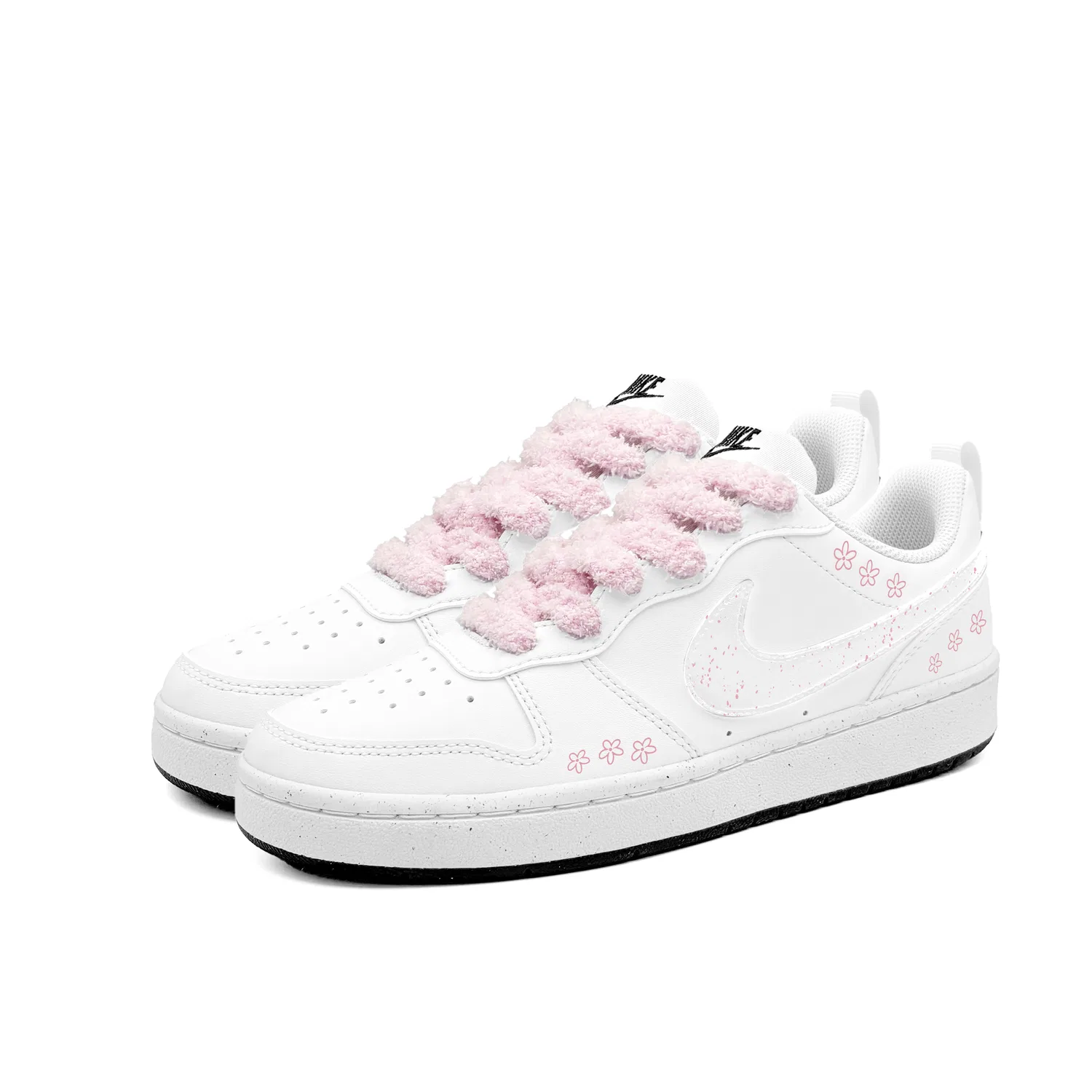 Детские кроссовки для скейтбординга Nike Court Borough Pink Floral White — фото 4
