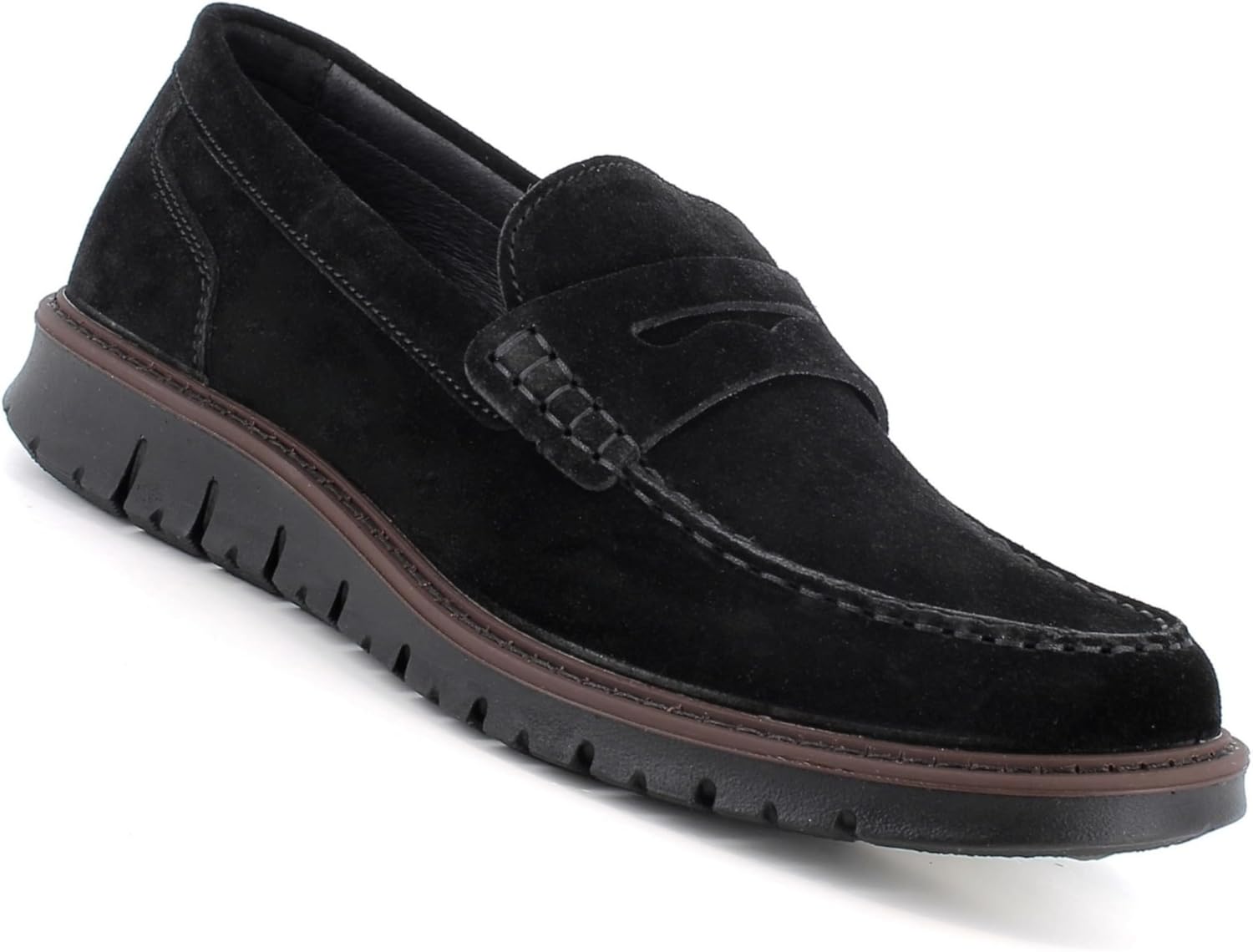 

Мужские замшевые лоферы Alpine Swiss Mateo с отделкой под монету, сделанные в Италии, с амортизирующей подошвой, обувь для повседневной и официальной одежды, без шнурков, черный