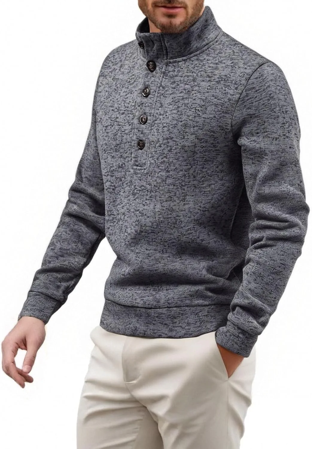 Термобельевая толстовка-пуловер для мужчин Casual Thermal Fleece Slim Fit — фото 2