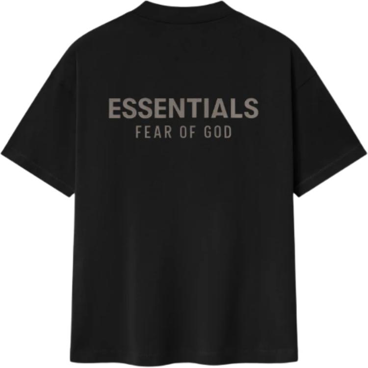 Футболка из хлопка с логотипом Fear Of God Essentials, jet черный/jet черный — фото 2