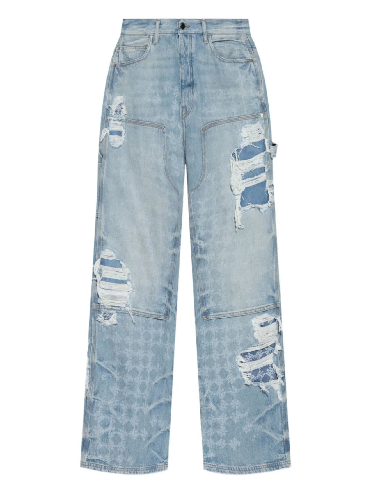 

Джинсы AMIRI с потертостями в стиле пэчворк, синий