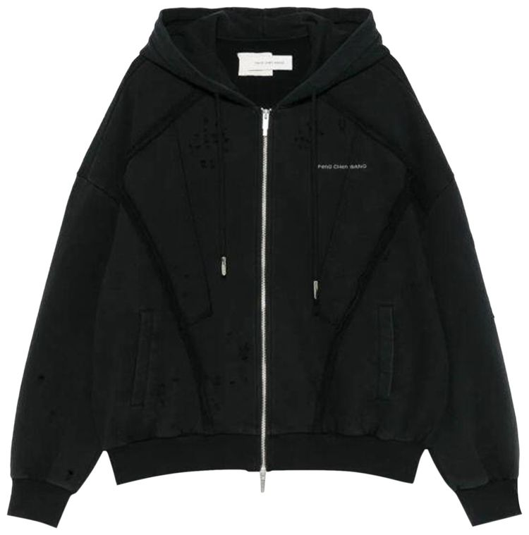 

Худи Feng Chen Wang Deconstruction Zip Hoodie 'Black', черный