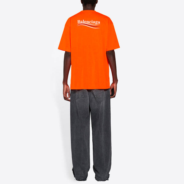 Футболка Balenciaga Large Fit T-Shirt 'Fluo Orange', оранжевый — фото 4