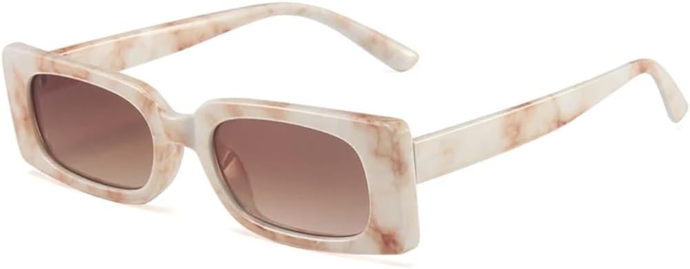 

Популярные модные солнцезащитные очки конфетных цветов для женщин, ретро-очки, маленькие прямоугольные очки с защитой от УФ-излучения UV400 для мужчин UATXTAU, Pattern Tea Gradient