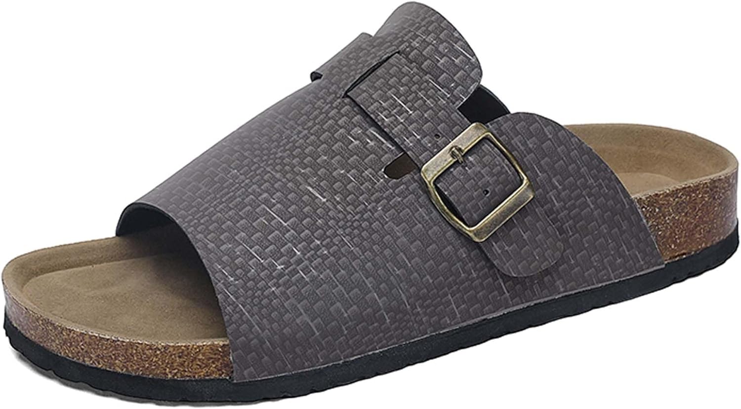 

Мужские сандалии из пробки Летние городские модные слайд-сандалии Легкие дышащие повседневные шлепки для прогулок На открытом воздухе Для отдыха и пляжа Generic, серый