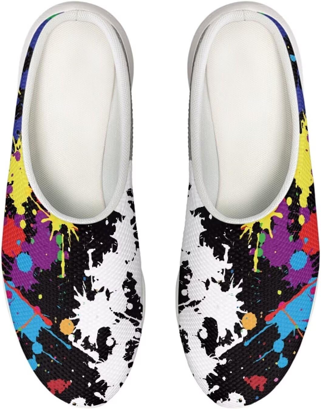 

Кроссовки Forchrinse Red Galaxy Space Mule для женщин и мужчин, с сеткой, легкие, без застежки, для ходьбы, Paint Splatter Print