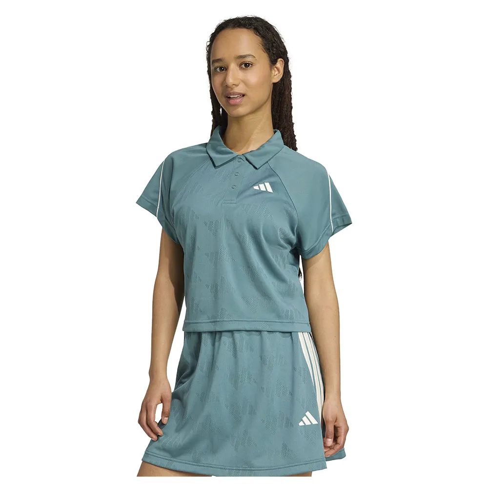 

Футболка с коротким рукавом adidas Stadium 3 Stripes Tennis Inspired Jacquard Polo, синий