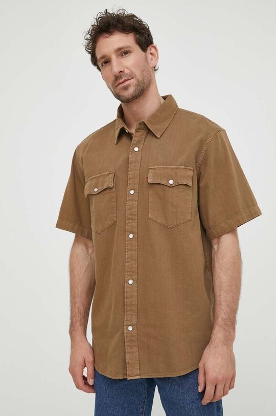 

Хлопковая рубашка Levi's, бежевый
