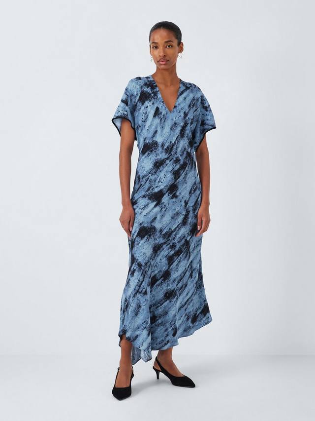 

Облегающее и расклешенное платье midaxi John Lewis, цвет Blue Texture