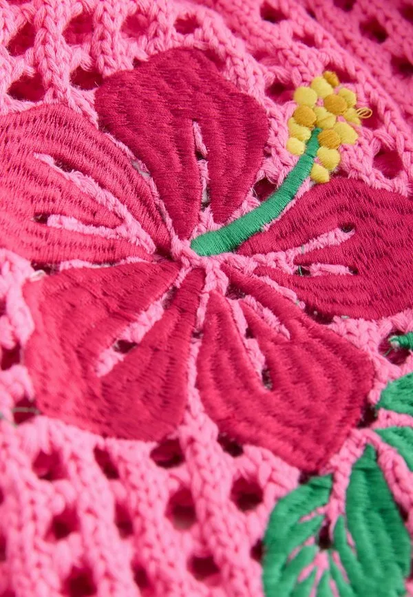 Рубашка поло Next, Pink Floral Embroidered — фото 3