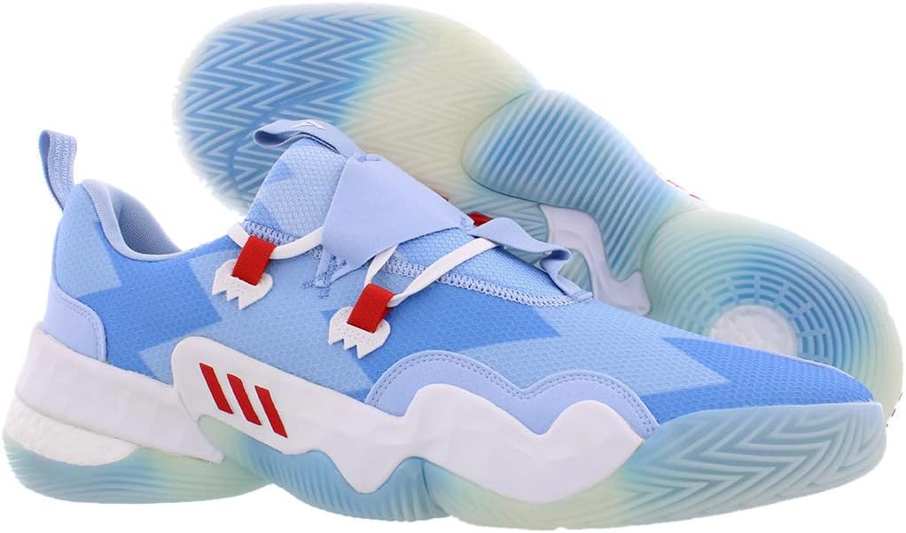 Кроссовки adidas Trae Young 1 для мужчин, белый/красный/голубой/светло-голубой/ярко-красный — фото 4