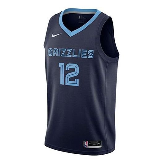 

Майка Nike NBA Basketball Sports Jersey Vest SW Fan Edition 2020 Season Gray Memphis Grizzlies Morant No. 12 Blue, синий