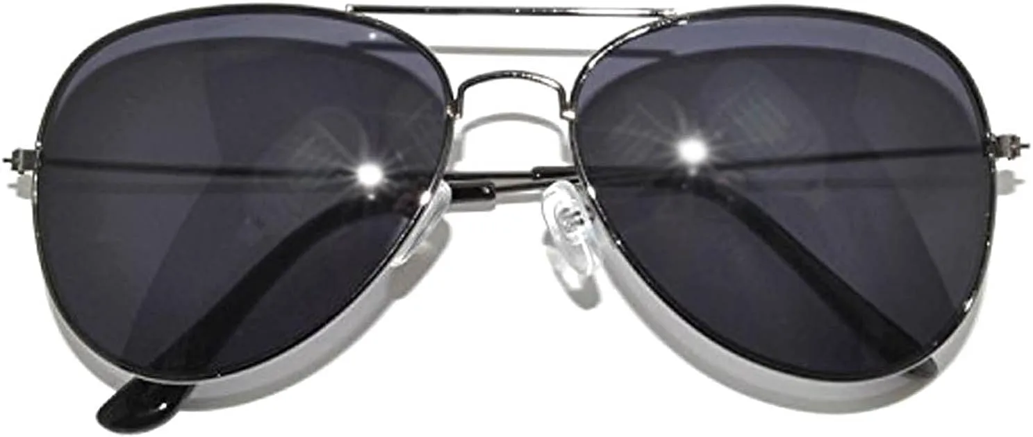 

Классические солнцезащитные очки-авиаторы, дымчатые линзы, металлическая оправа цвета «оружейная сталь», защита от ультрафиолета UV400 Aviator Sunglasses