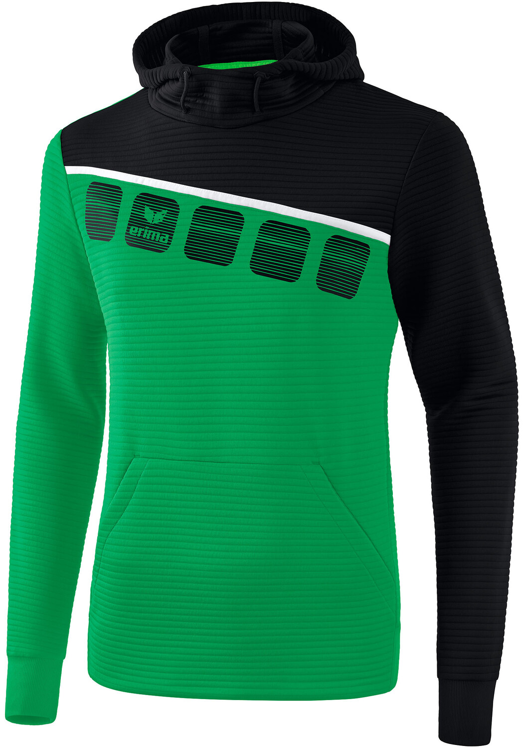 

Толстовка erima 5 C Kapuzensweat, изумрудный/черный/белый