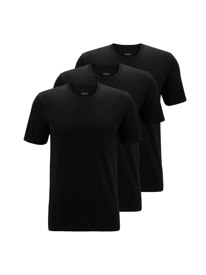 

Набор из 3 футболок с круглым вырезом черного цвета, Черный, Набор из 3 футболок с круглым вырезом черного цвета