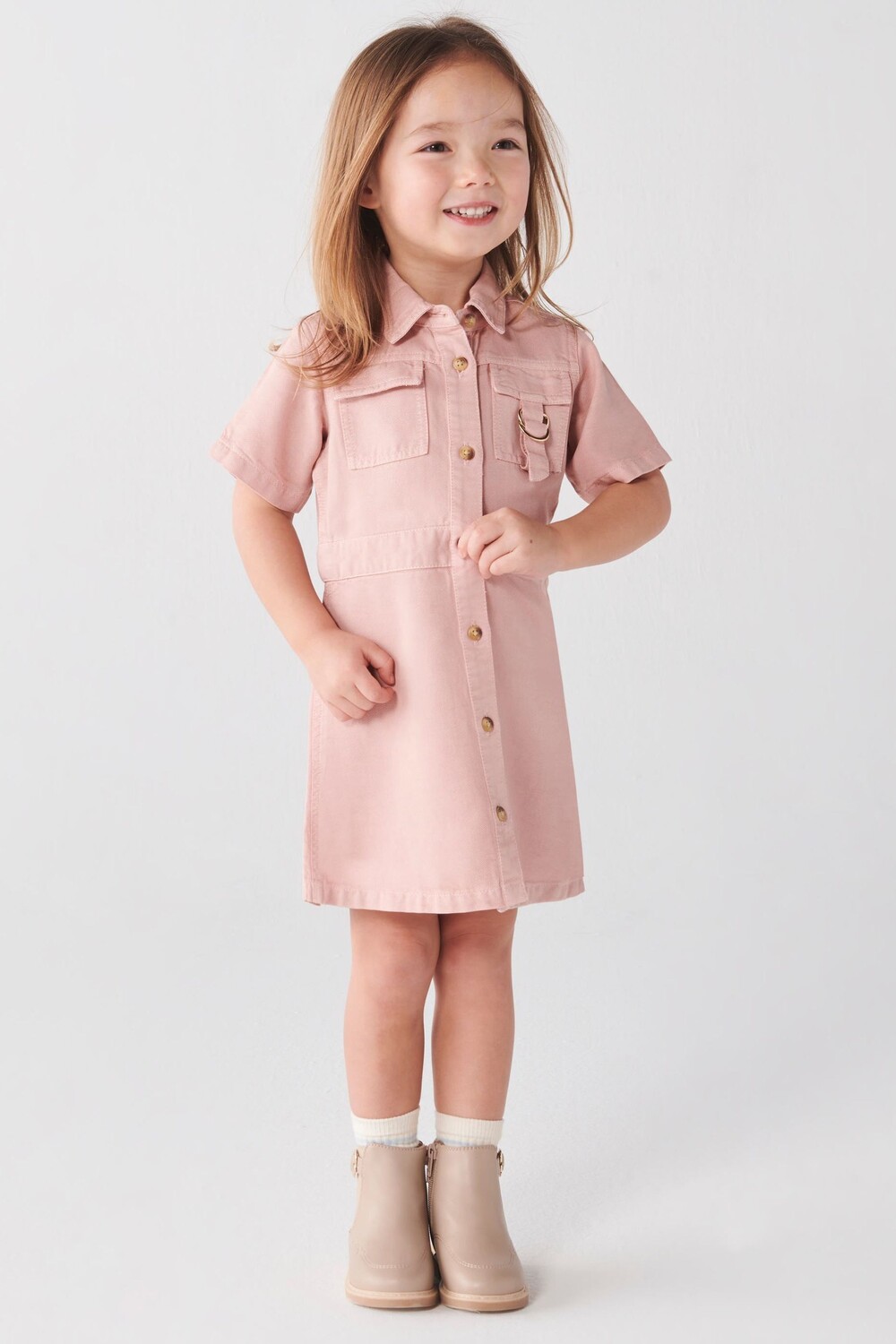 

Платье-Рубашка мини для девочек River Island, розовый