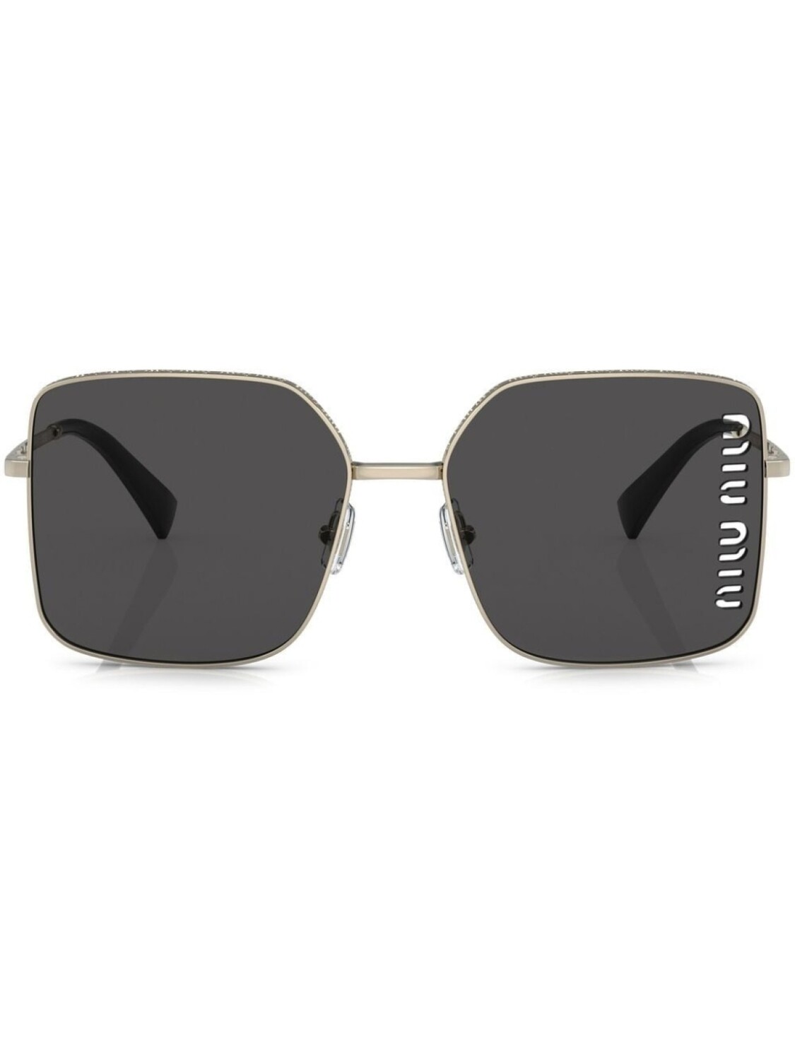 

Miu Miu Eyewear солнцезащитные очки в квадратной оправе, золотистый