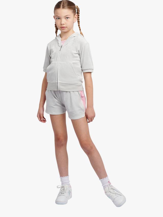 Детская худи с коротким рукавом и молнией diamante Juicy Couture, Pearl Blue — фото 2