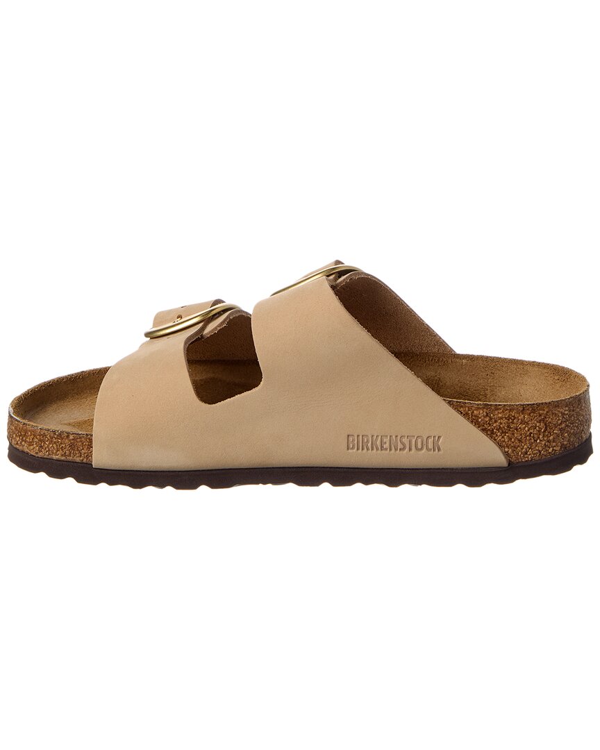 Биркеншток Аризона с большой пряжкой кожаные сандалии Birkenstock, бежевый — фото 2