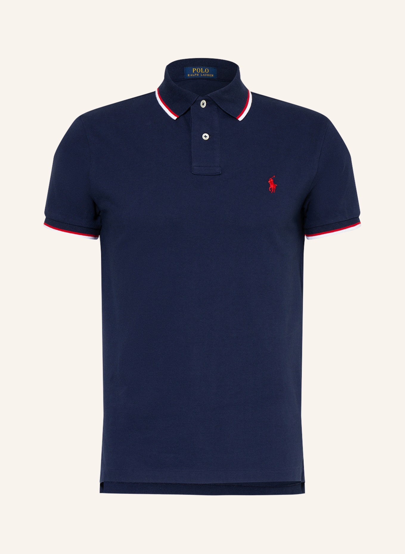 

Рубашка поло POLO RALPH LAUREN Piqué Custom Slim Fit, темно-синий