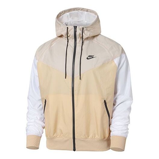 

Куртка Nike Colorblock Zipper Windproof Hooded Jacket Men's Beige / / White Gray, белый