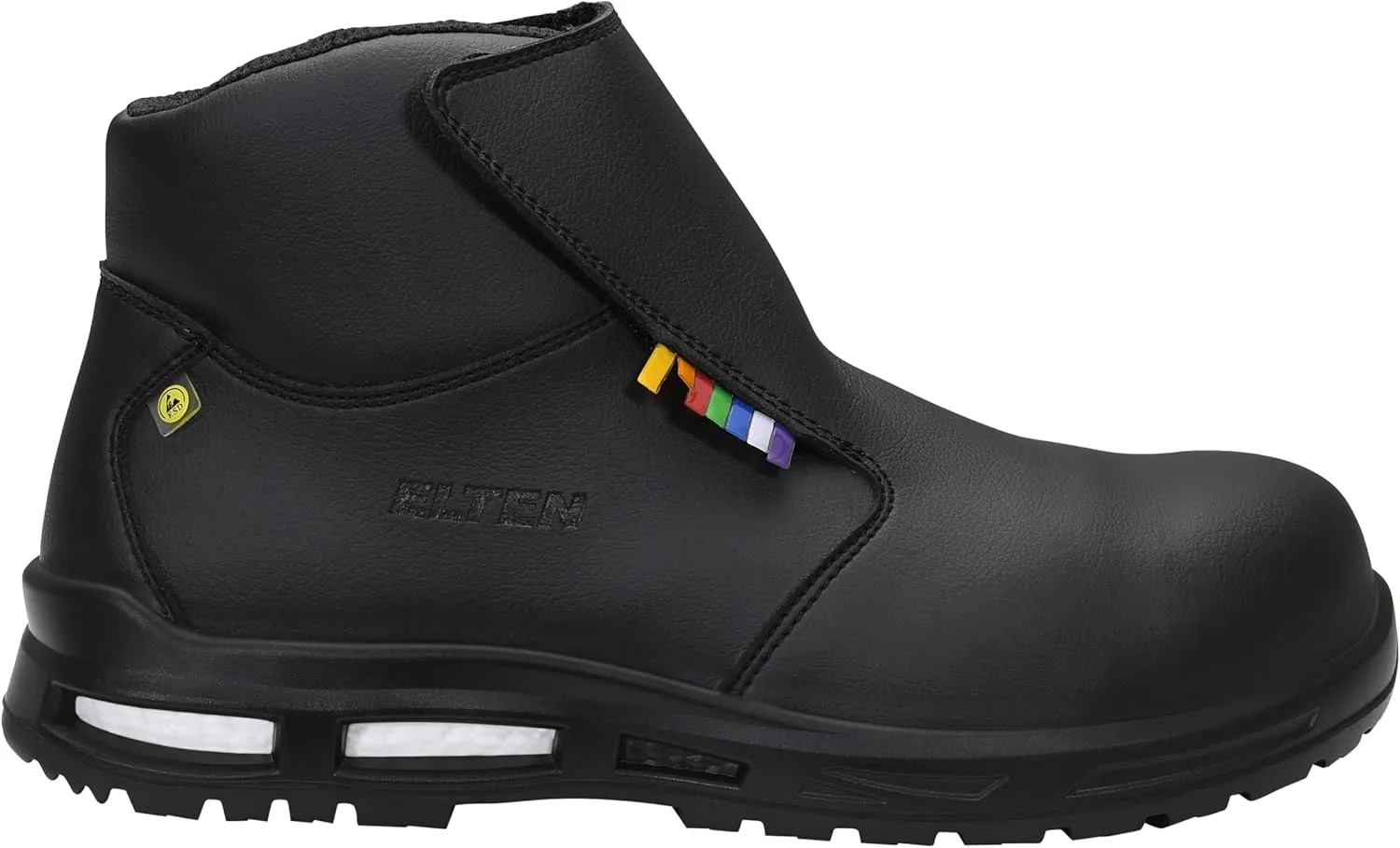 Защитные ботинки ELTEN Brice XXTM Black Mid ESD S3S, женские и мужские, текстильные, с композитным защитным носком (легче стального), легкие, классические, черный — фото 2