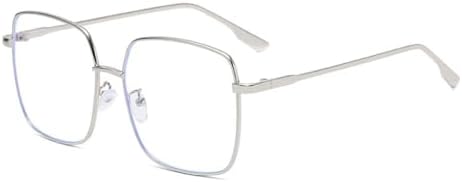 

Женские солнцезащитные очки, мужские винтажные солнцезащитные очки большого размера, модные женские очки унисекс, металлическая оправа, защита от УФ-излучения UV400 MTZJH, Silver Clear