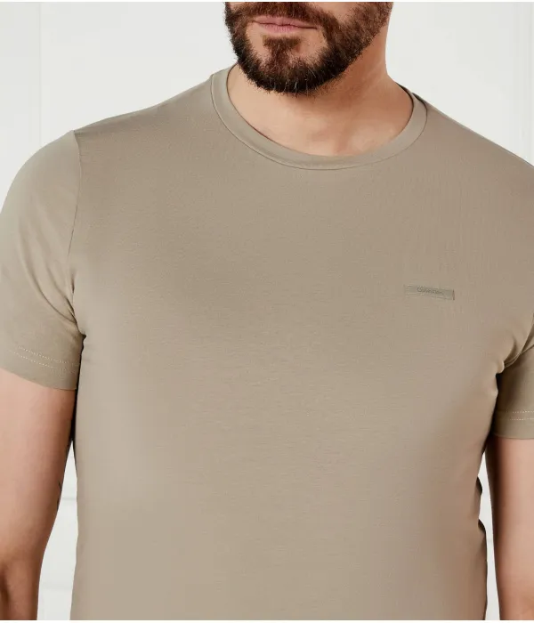 Футболка Slim fit Calvin Klein, бежевый — фото 4