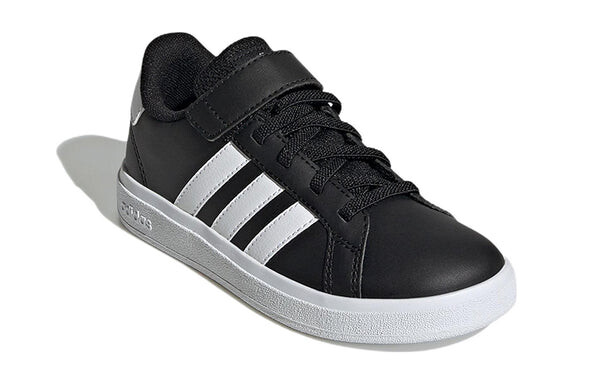Кроссовки grand court с эластичными шнурками и ремешком сверху Adidas, черный — фото 3