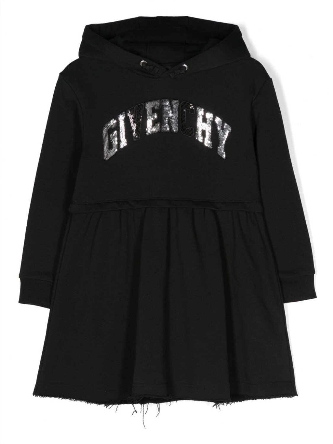 

Givenchy Kids платье с капюшоном и логотипом, черный