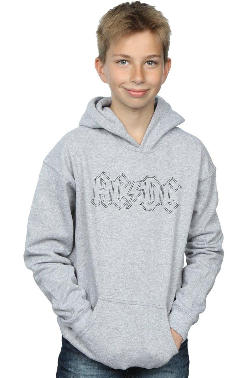 

Черный худи с логотипом AC/DC, серый