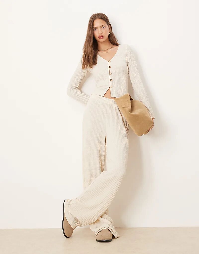 

Широкие брюки ASOS DESIGN в рубчик цвета экрю — часть комплекта